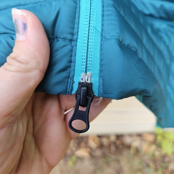 Eddie Bauer teal stormdown 800 mid-length down hooded lightweight coat XS - Picture 5 of 13